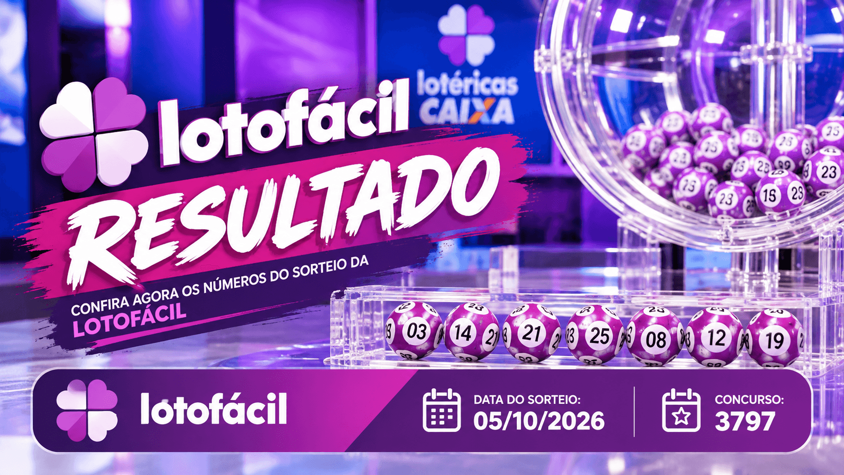 Resultado da Lotofácil de hoje: concurso 3797 sorteia 01, 02, 03, 06, 07, 08, 09, 10, 11, 13, 14, 16, 18, 19 e 20
