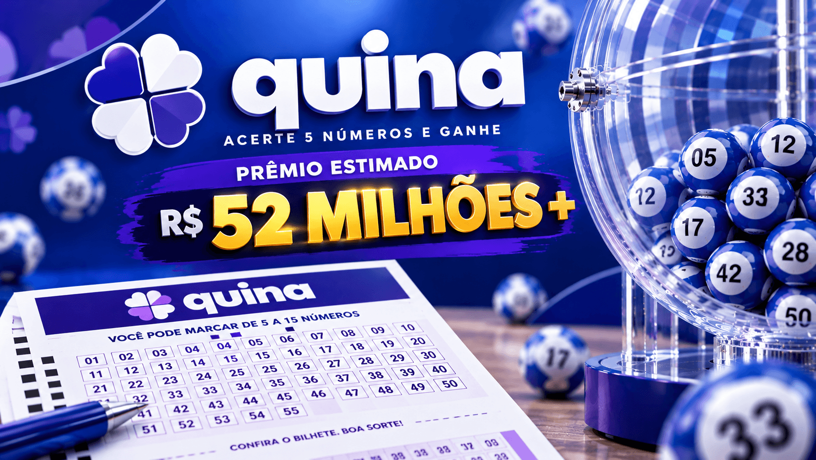 Quina hoje: resultado do concurso 7147 e ganhadores do prêmio de R$ 52,3 milhões