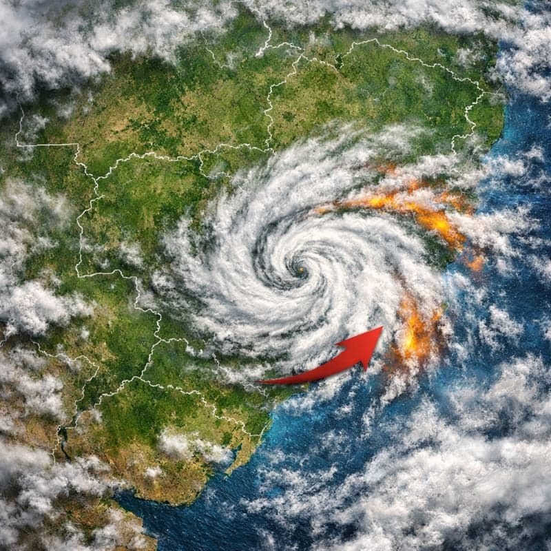 Ciclone extratropical traz frio e chuvas ao Sul do Brasil