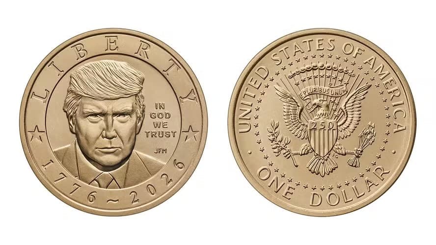 Nova moeda de US$ 1 com Donald Trump destaca celebrações dos EUA
