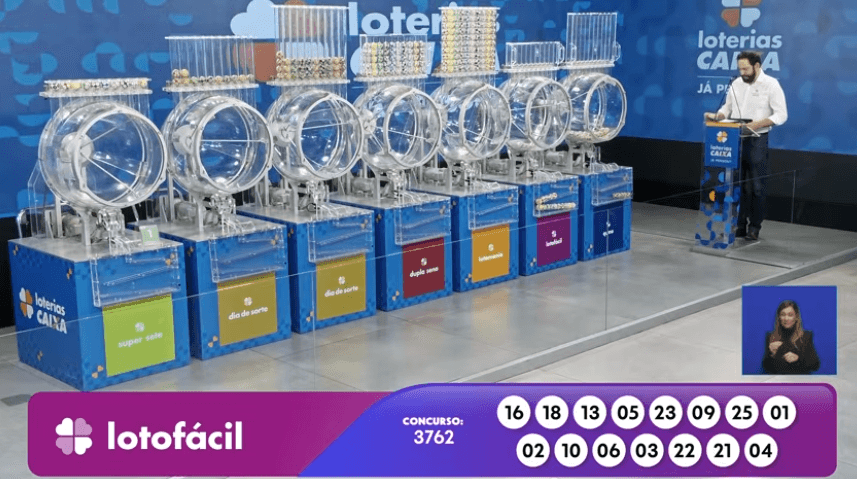 Resultado da Lotofácil 3762: confira os 15 números sorteados