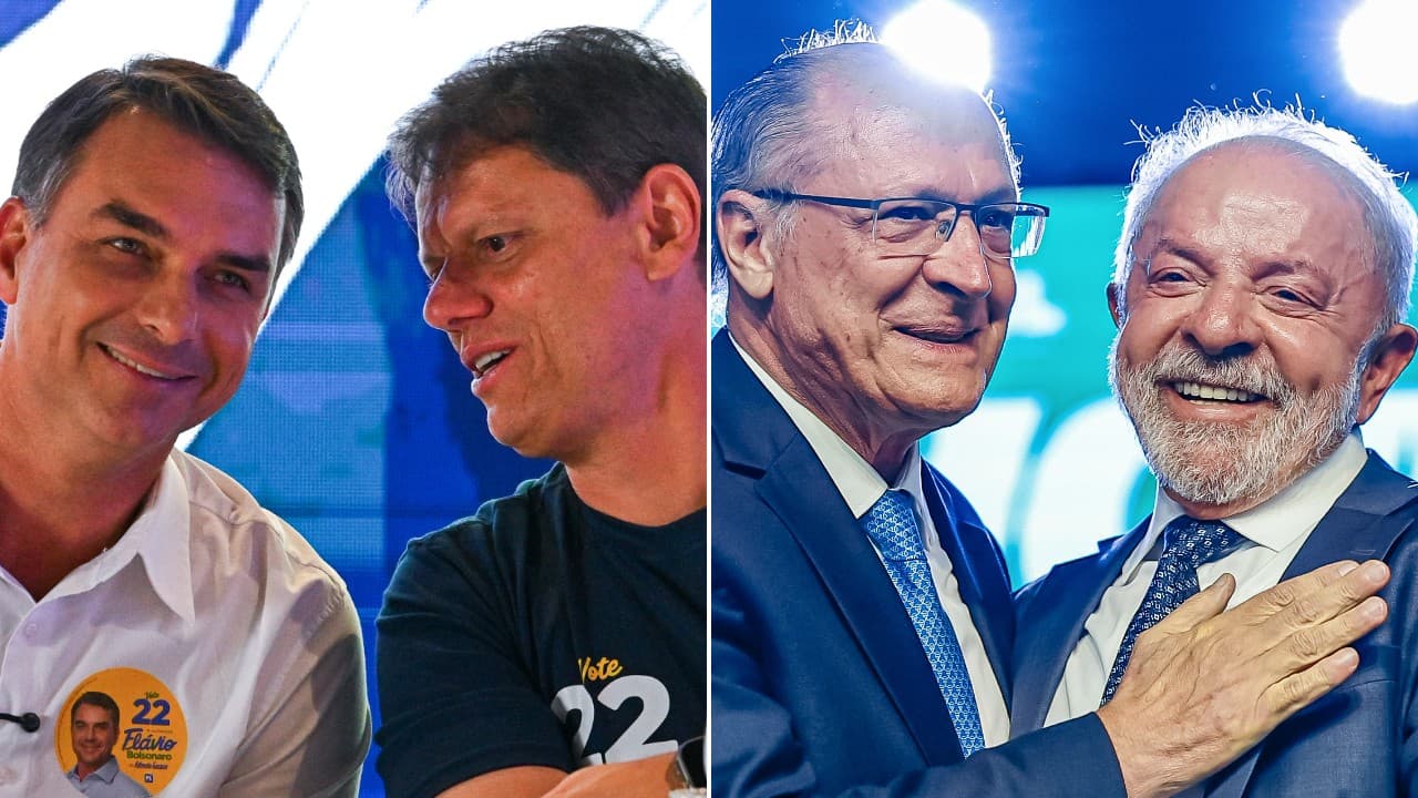 Flávio Bolsonaro e Lula contam com apoio de Tarcísio e Alckmin na campanha