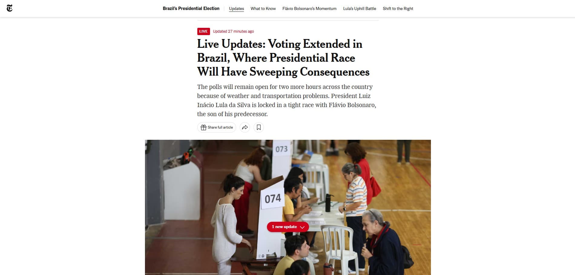 Imprensa Internacional Destaca Prorrogação da Votação nas Eleições Brasileiras