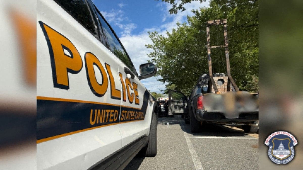 Homem é preso com guilhotina em caminhonete em Washington