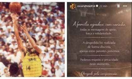 Oscar Schmidt é cremado em cerimônia privada em São Paulo