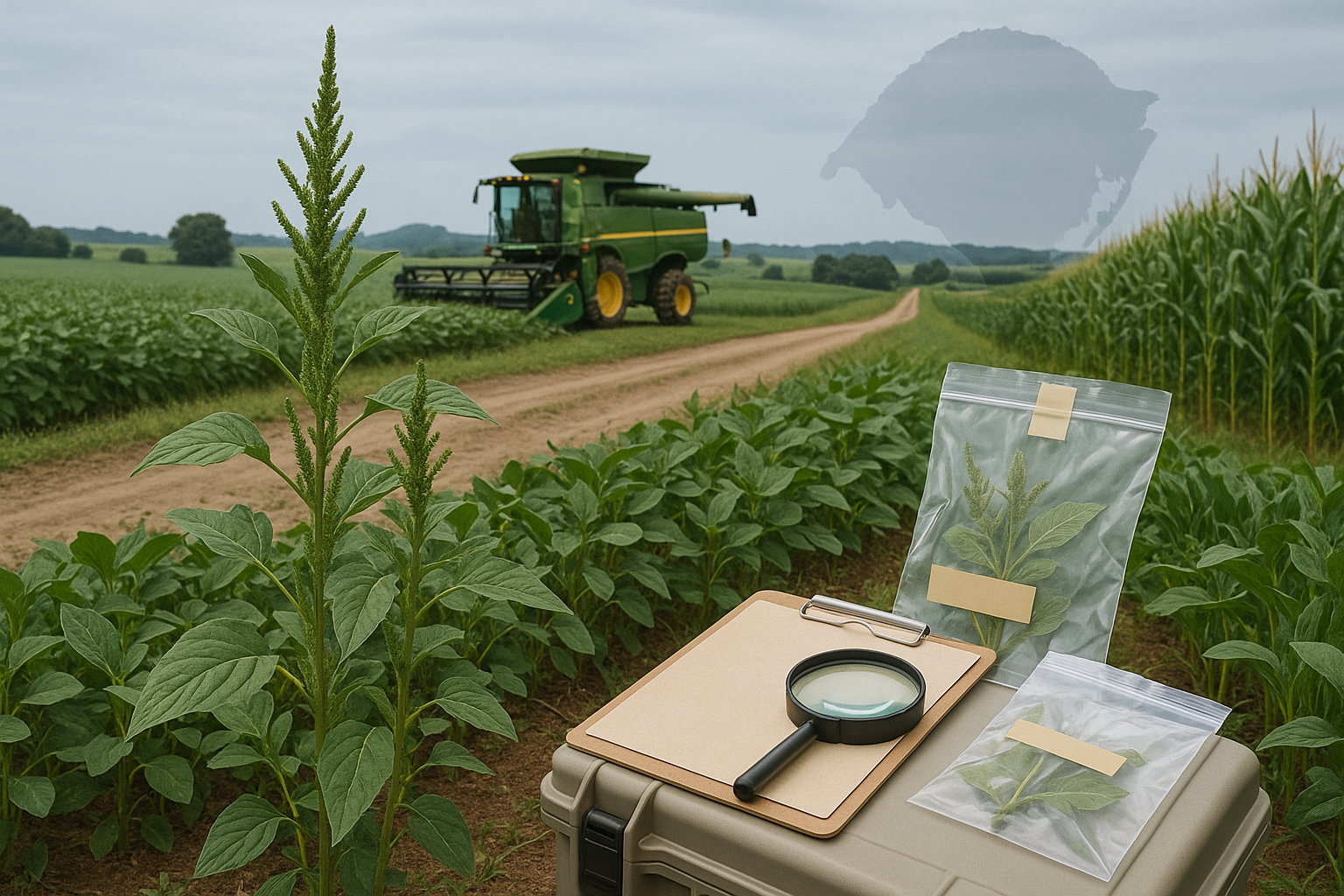 Força-tarefa no RS combate praga caruru-gigante em 182 propriedades