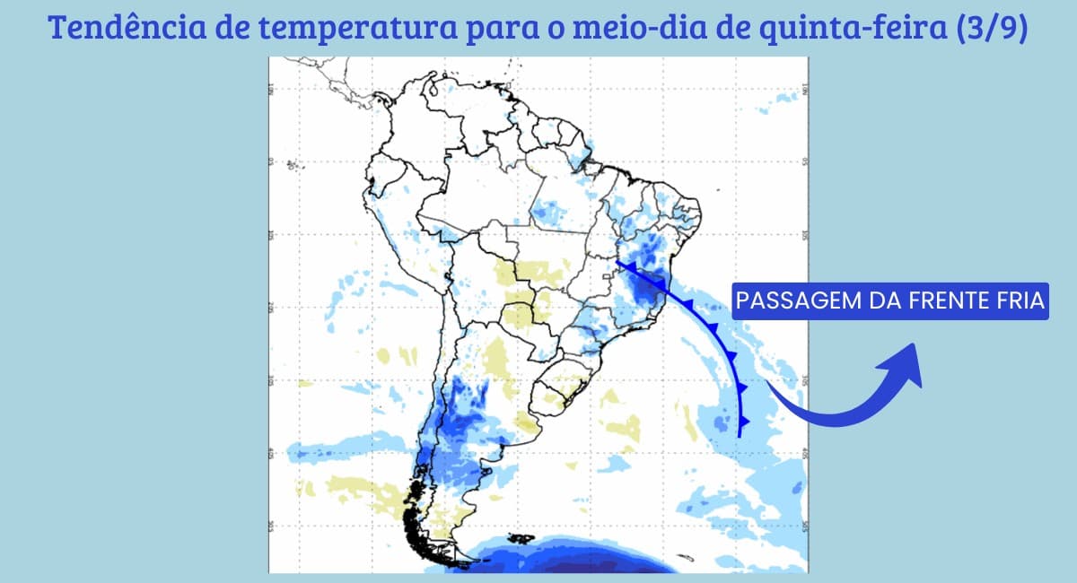 Frente fria traz chuvas e queda de temperatura em diversas regiões