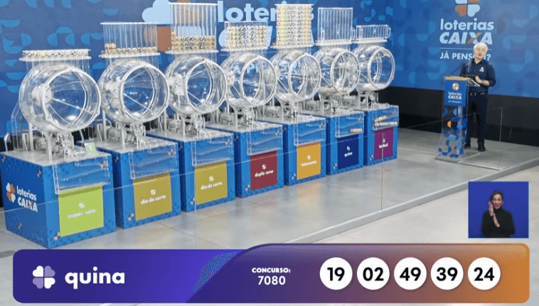 Resultado da Quina 7080 hoje (31/07): confira as cinco dezenas sorteadas