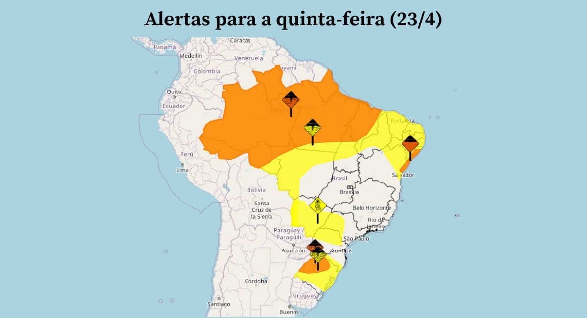Clima diversificado em todo Brasil nesta quinta-feira