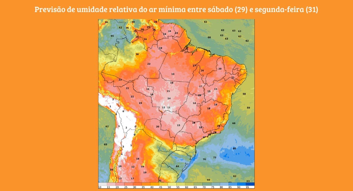 Alerta de baixa umidade e tempestade afeta nove Estados do Brasil