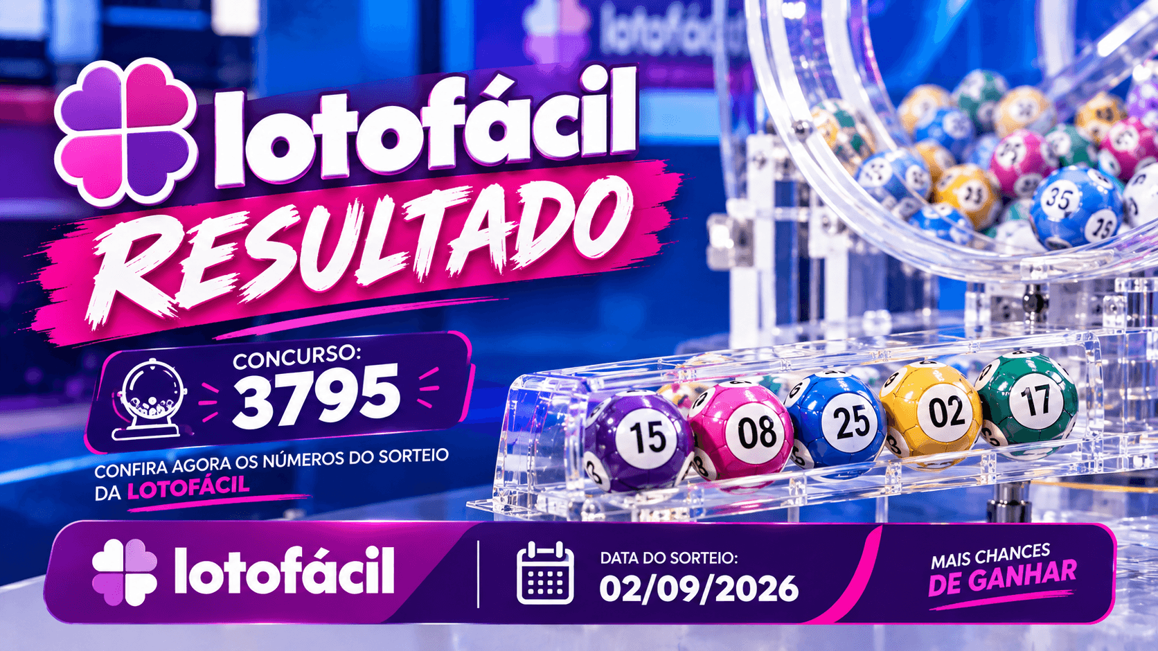 Resultado da Lotofácil de hoje: concurso 3795 tem 15 números sorteados