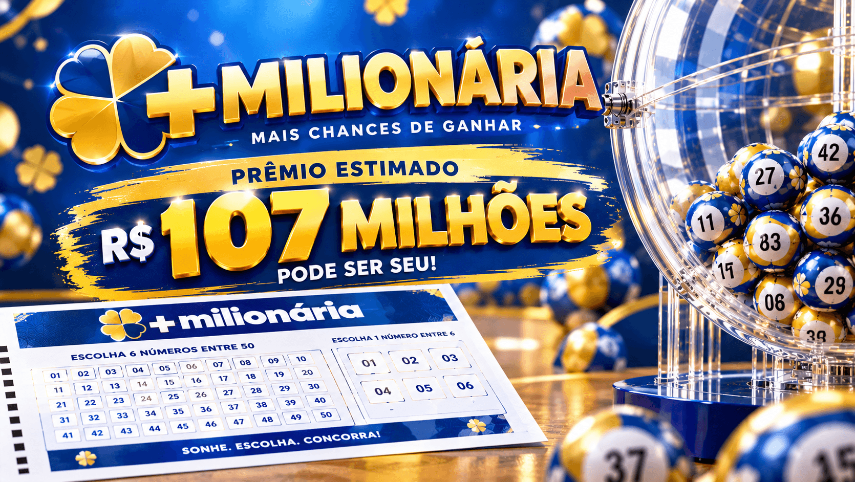Resultado da +Milionária 400: veja os números sorteados hoje, 21/10/2026, e o prêmio de R$ 107 milhões
