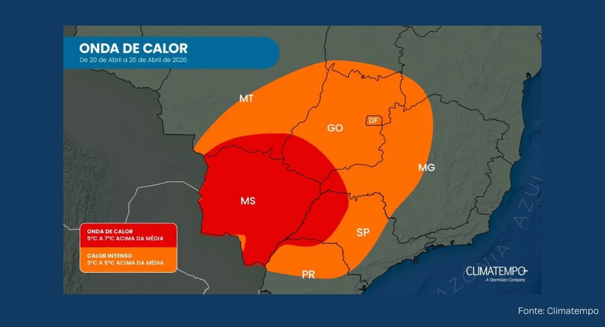Onda de calor afetará Sudeste e Centro-Oeste do Brasil