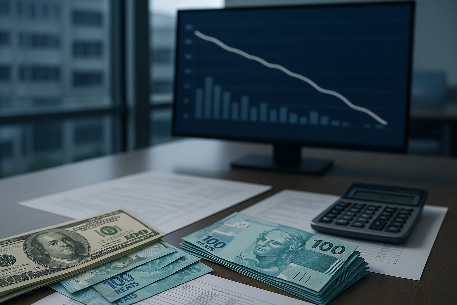 Projeção do dólar cai para R$ 5,20 no fim de 2026