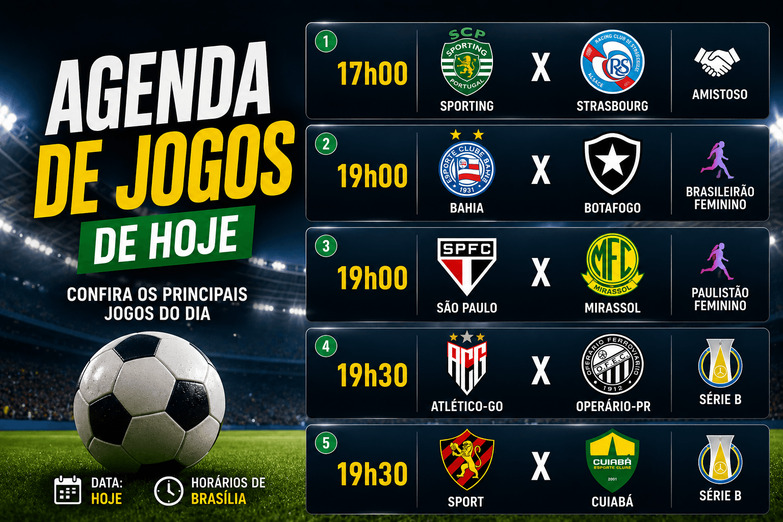 Agenda de jogos de hoje (segunda-feira, 27/07): veja horários e onde assistir ao vivo