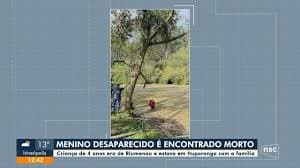 Menino desaparecido é encontrado sem vida em Joinville