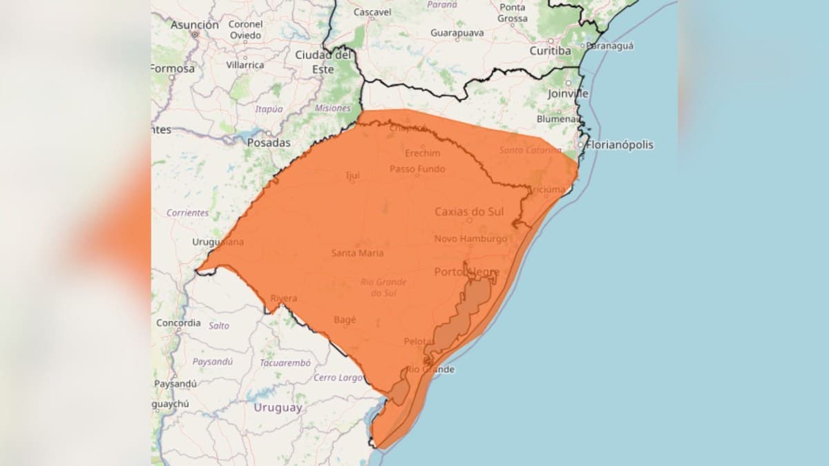 Alerta de tempestades para Rio Grande do Sul e Santa Catarina