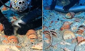 Descoberta de mil peças de cerâmica em naufrágio na Turquia