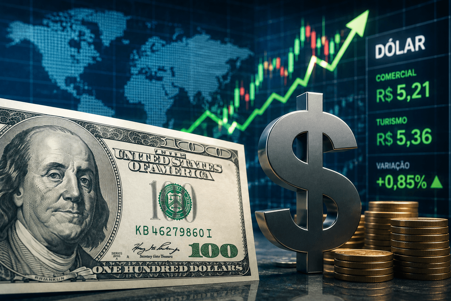 Cotação do dólar hoje (07/08/2026): moeda segue próxima de R$ 5,10
