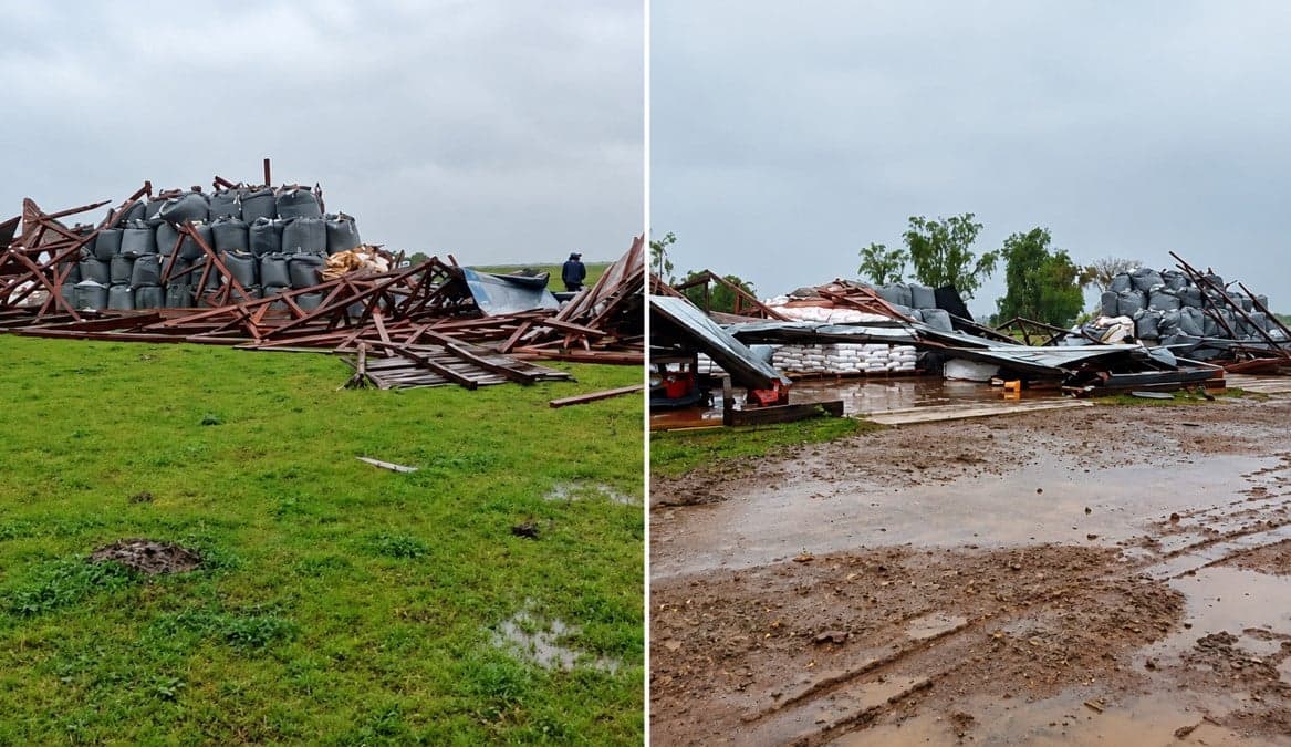 Temporal causa destruição em Cabanha Azul no Rio Grande do Sul