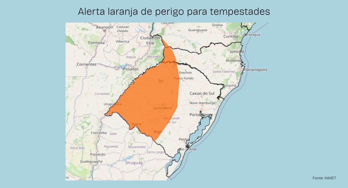 Ciclone extratropical traz alerta de tempestades ao Sul do Brasil