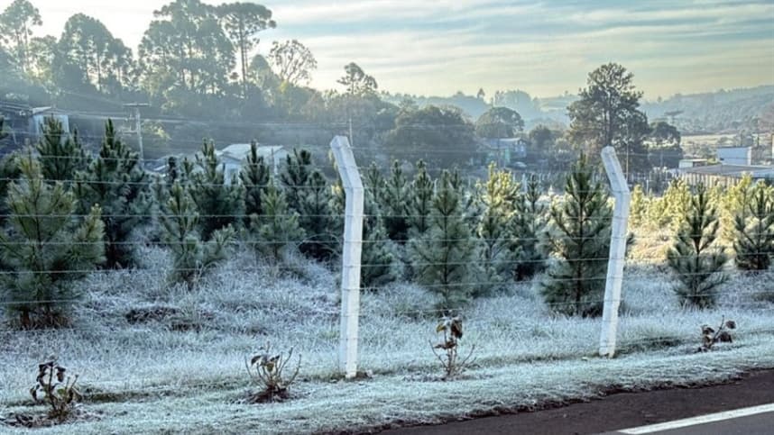 Vacaria registra temperaturas negativas durante onda de frio