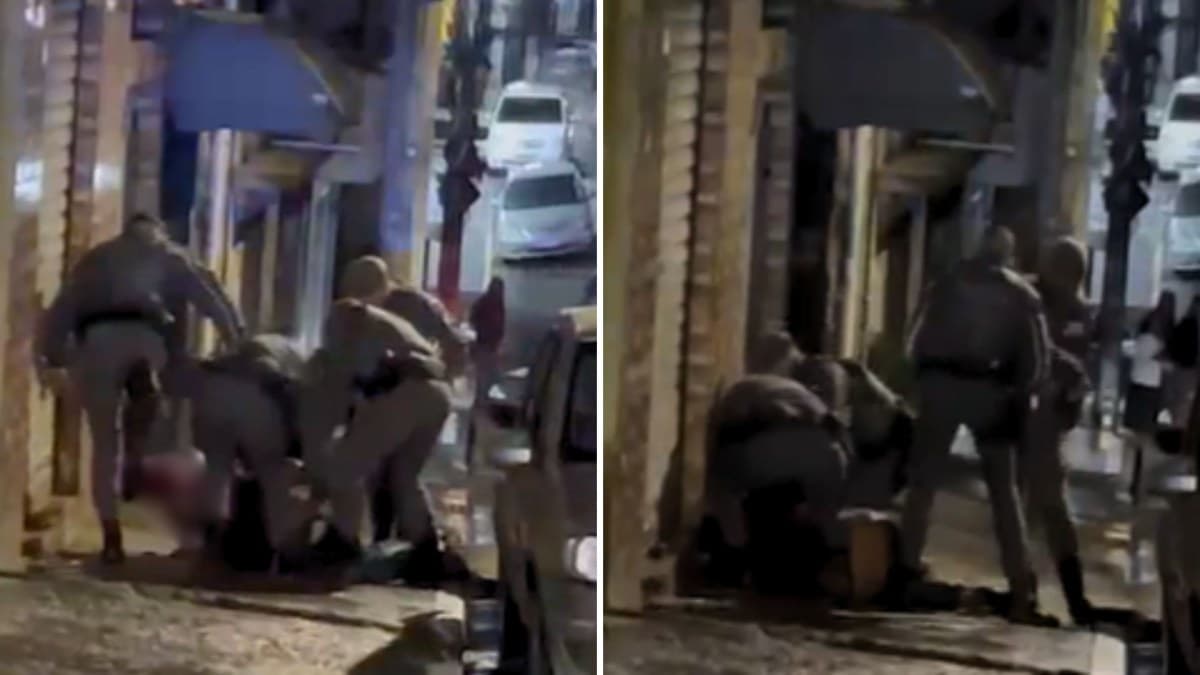 Policiais são flagrados agredindo homem durante abordagem em SP
