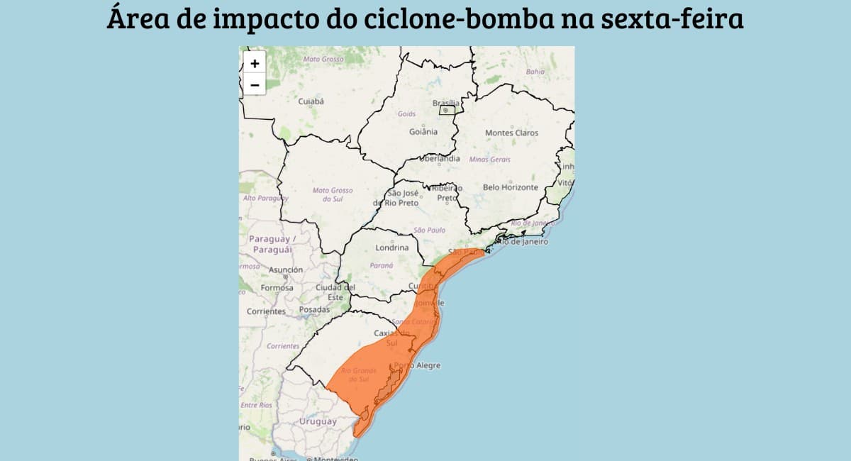 Ciclone extratropical causa alerta em 11 estados do Brasil