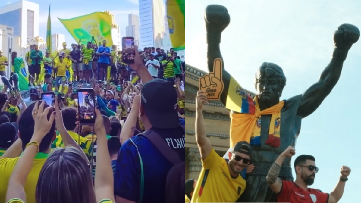 Torcedores pedem para evitar camisa do Brasil na estátua do Rocky