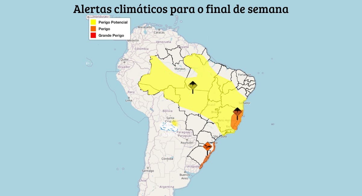 Inmet monitora possibilidade de formação da ZCAS e previsão de chuvas
