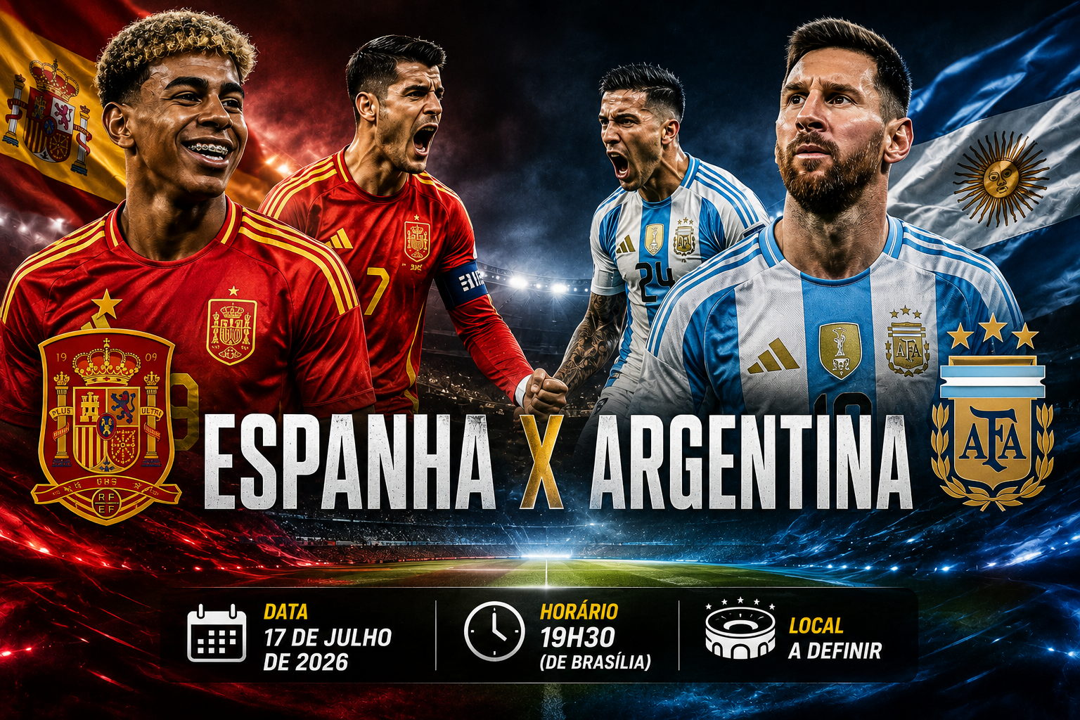 Espanha x Argentina: tudo sobre a final da Copa do Mundo 2026