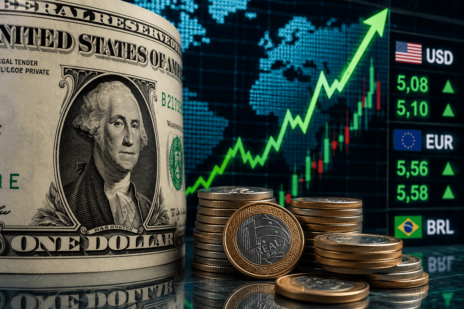 Cotação do dólar hoje: moeda vira para alta e passa de R$ 5,20 nesta sexta-feira