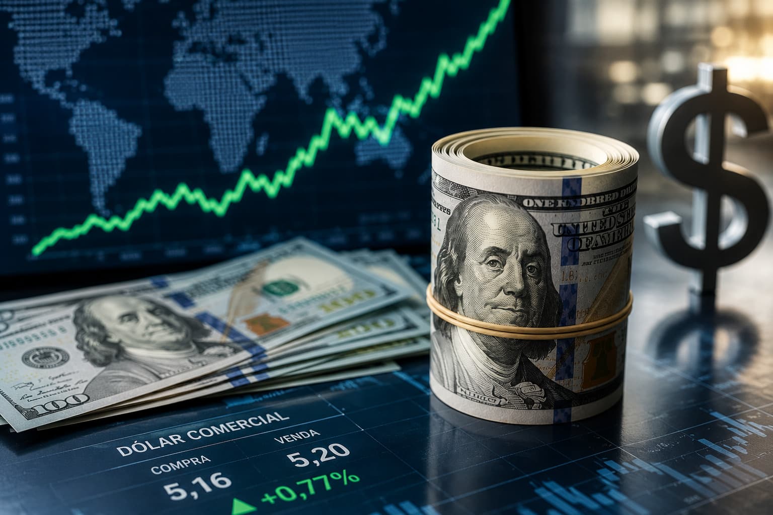 Cotação do dólar hoje: dólar comercial perto de R$ 5,19 em sessão de baixa volatilidade