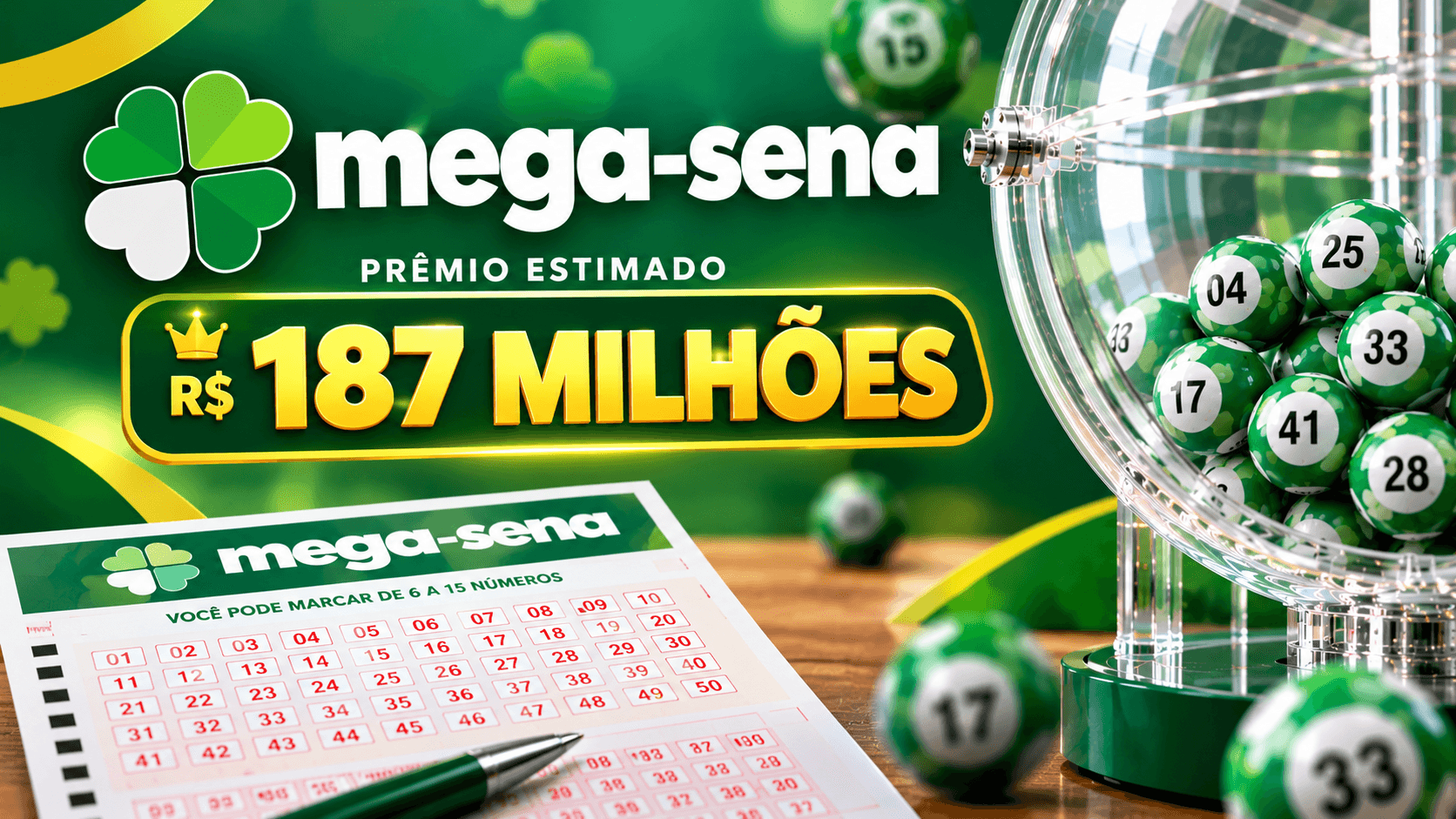 Resultado da Mega-Sena 3072: veja os números sorteados hoje e quem ganhou R$ 187 milhões