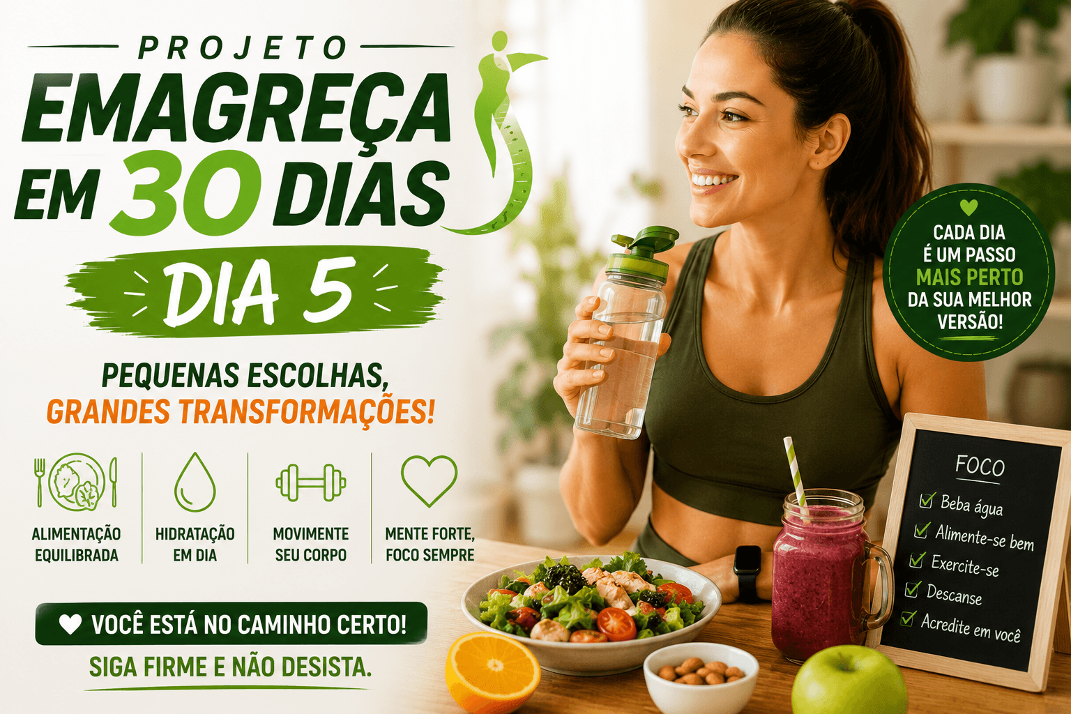 Projeto Emagreça em 30 Dias: Dia 5 — Lanches inteligentes para evitar exageros nas refeições
