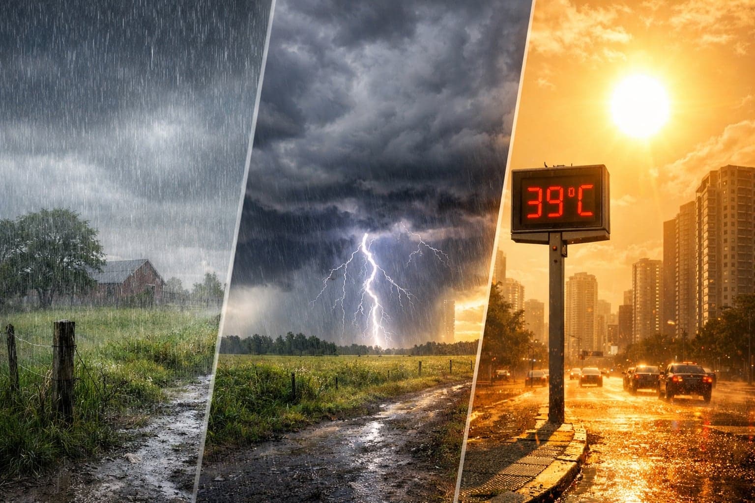 Frente fria traz chuvas intensas ao Sul enquanto Sudeste registra calor