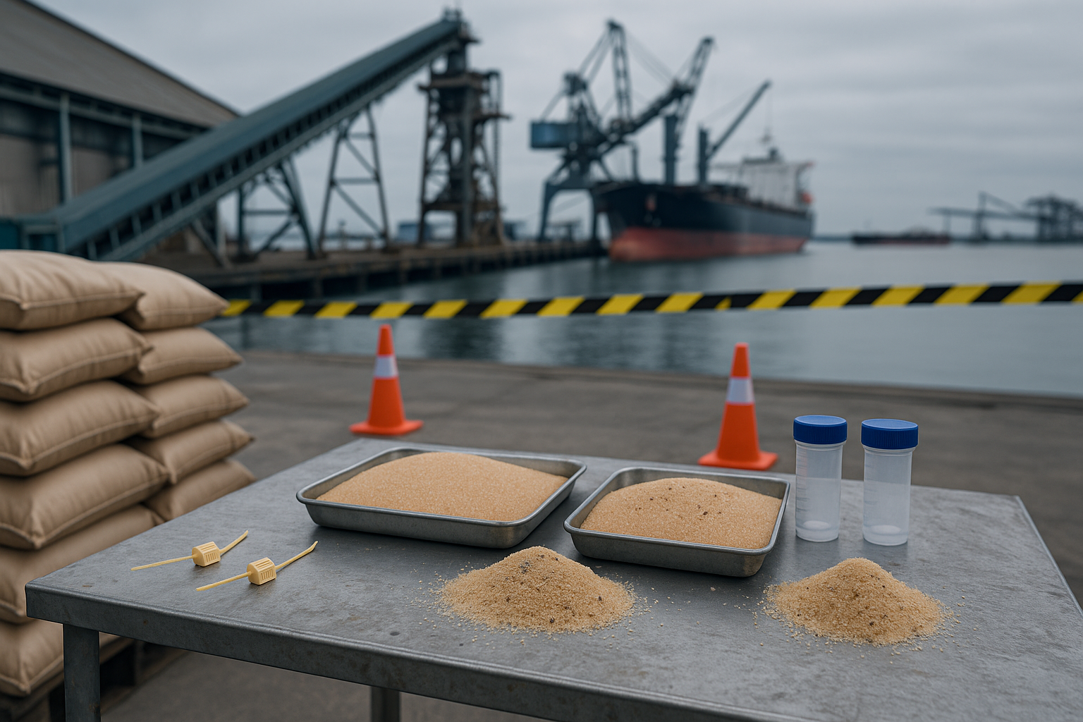 Apreensão de 48 toneladas de açúcar no Porto de Paranaguá
