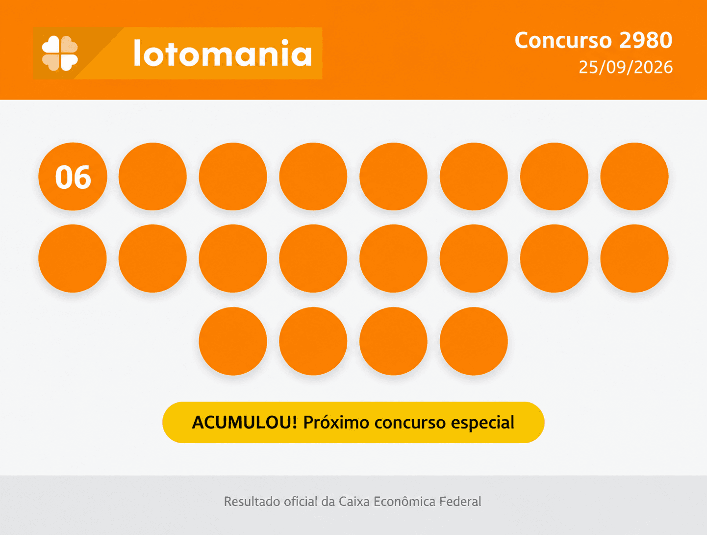 Lotomania hoje: veja o resultado dos números sorteados nesta sexta-feira