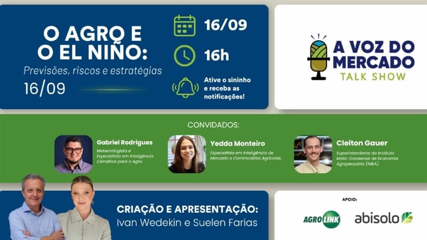 Talk Show aborda impacto do El Niño nas safras agrícolas brasileiras