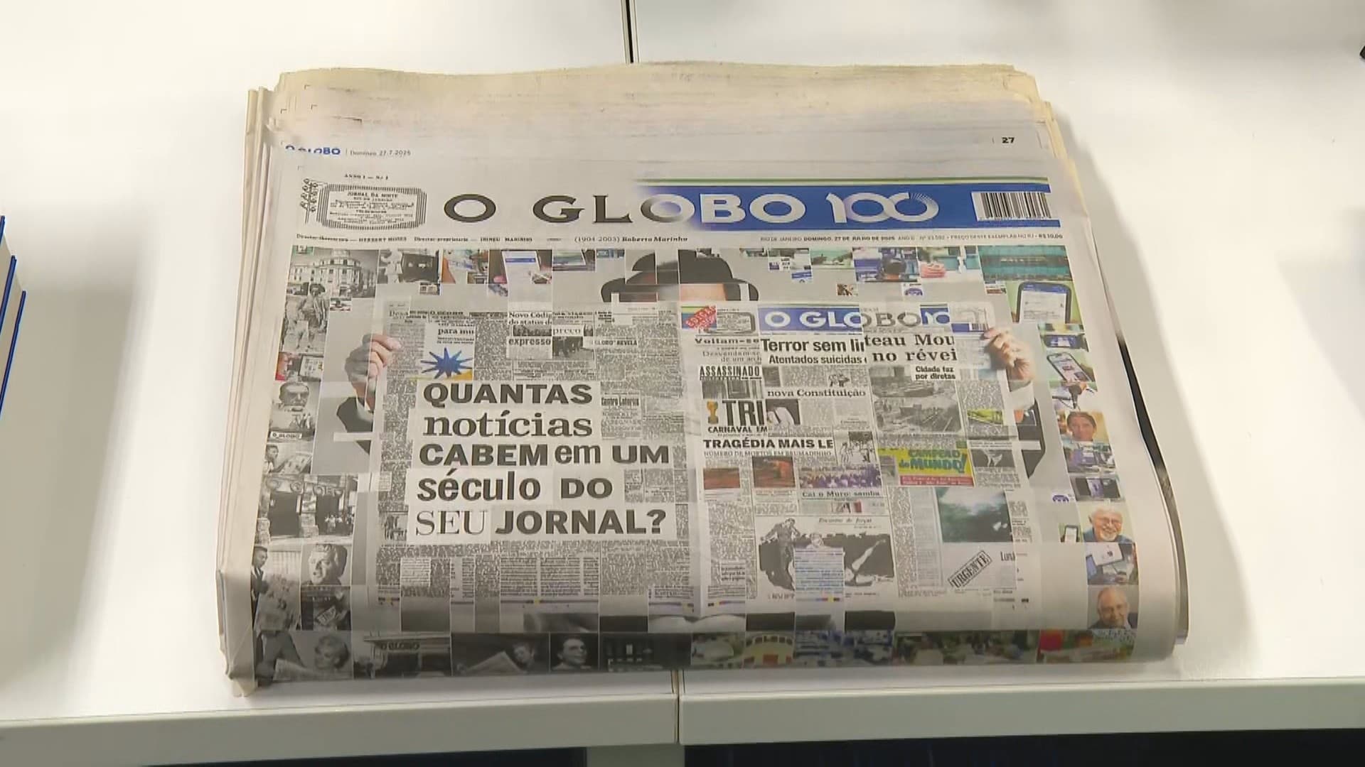 O Globo entra para o Guinness com edição de 100 anos