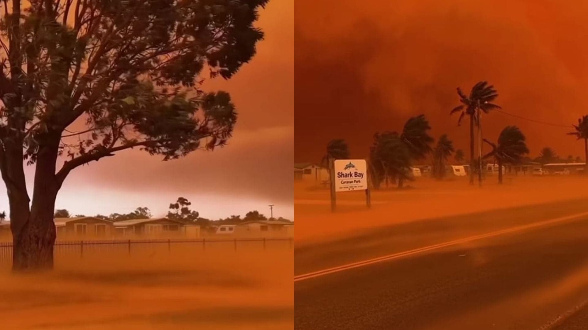 Ciclone Narelle Transforma Céu em Vermelho na Austrália Ocidental