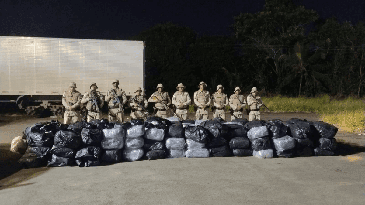 Caminhão é apreendido com uma tonelada de maconha na BA 524