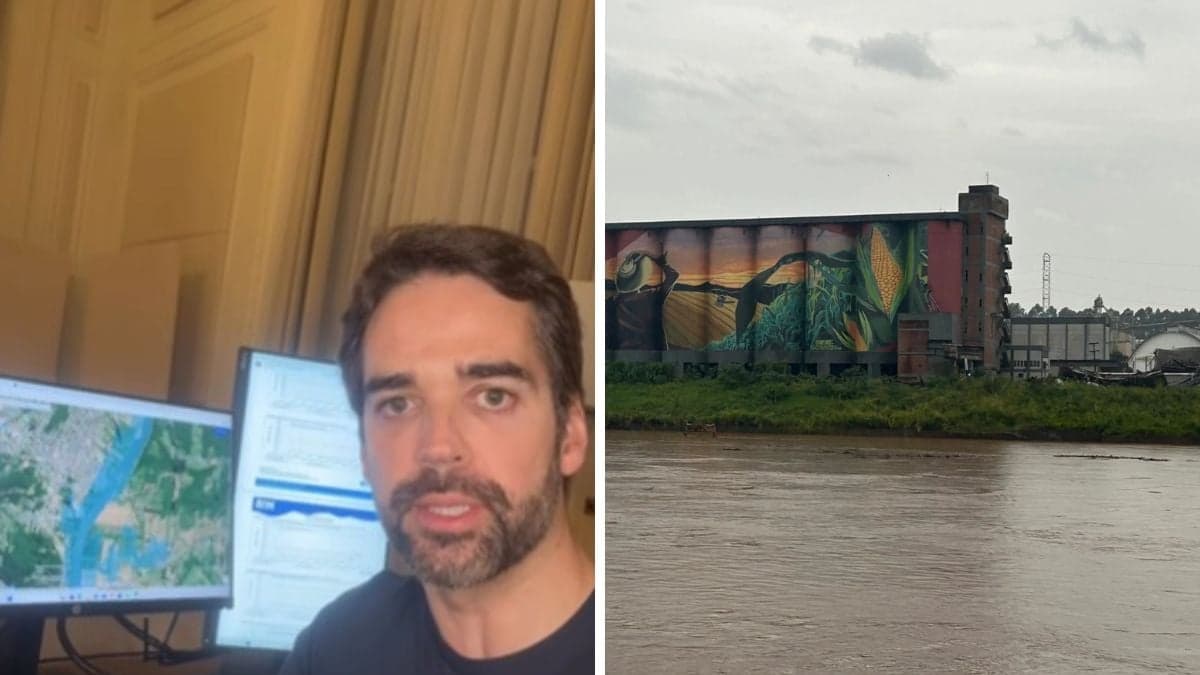 Eduardo Leite alerta para risco de inundação no Vale do Taquari