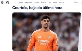 Real Madrid perde Courtois no último instante para o clássico contra o Barcelona