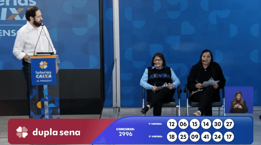 Resultado da Dupla Sena 2996: confira os números dos dois sorteios