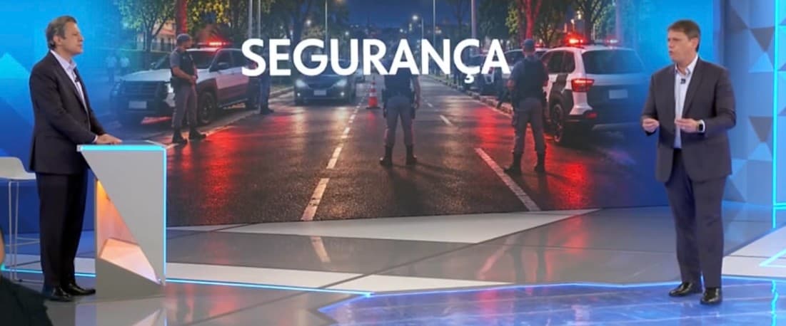Haddad e Tarcísio participam de debate na Globo