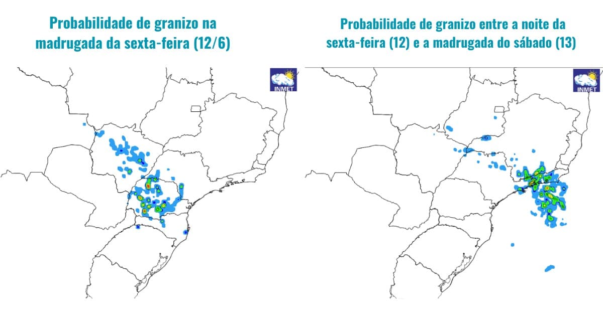 Chuva intensa e granizo afetam Sudeste e Centro-Oeste nesta sexta-feira