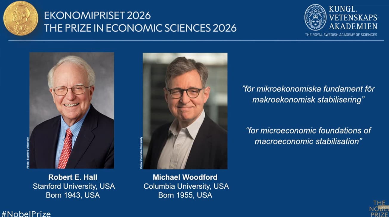 Nobel de Economia 2026 é concedido a Robert E. Hall e Michael Woodford