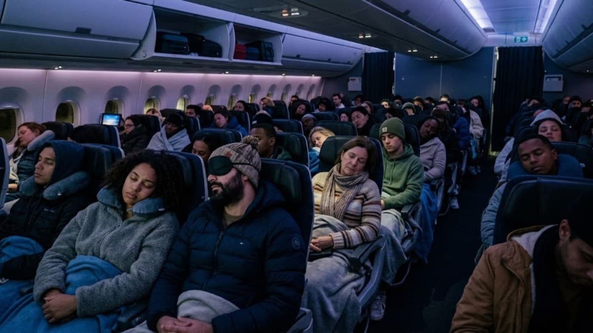 Companhias aéreas reduzem temperatura para induzir sono durante voos